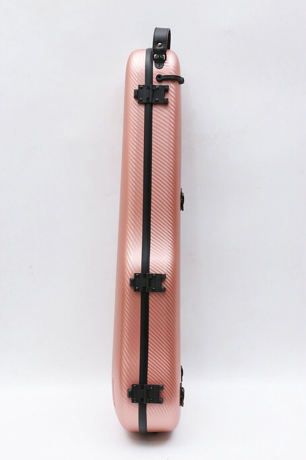 4/4 Violinenkoffer in voller Größe, Kohlefaser, leicht, bunt, mit starkem Gurt, Violinentasche (Roségold)