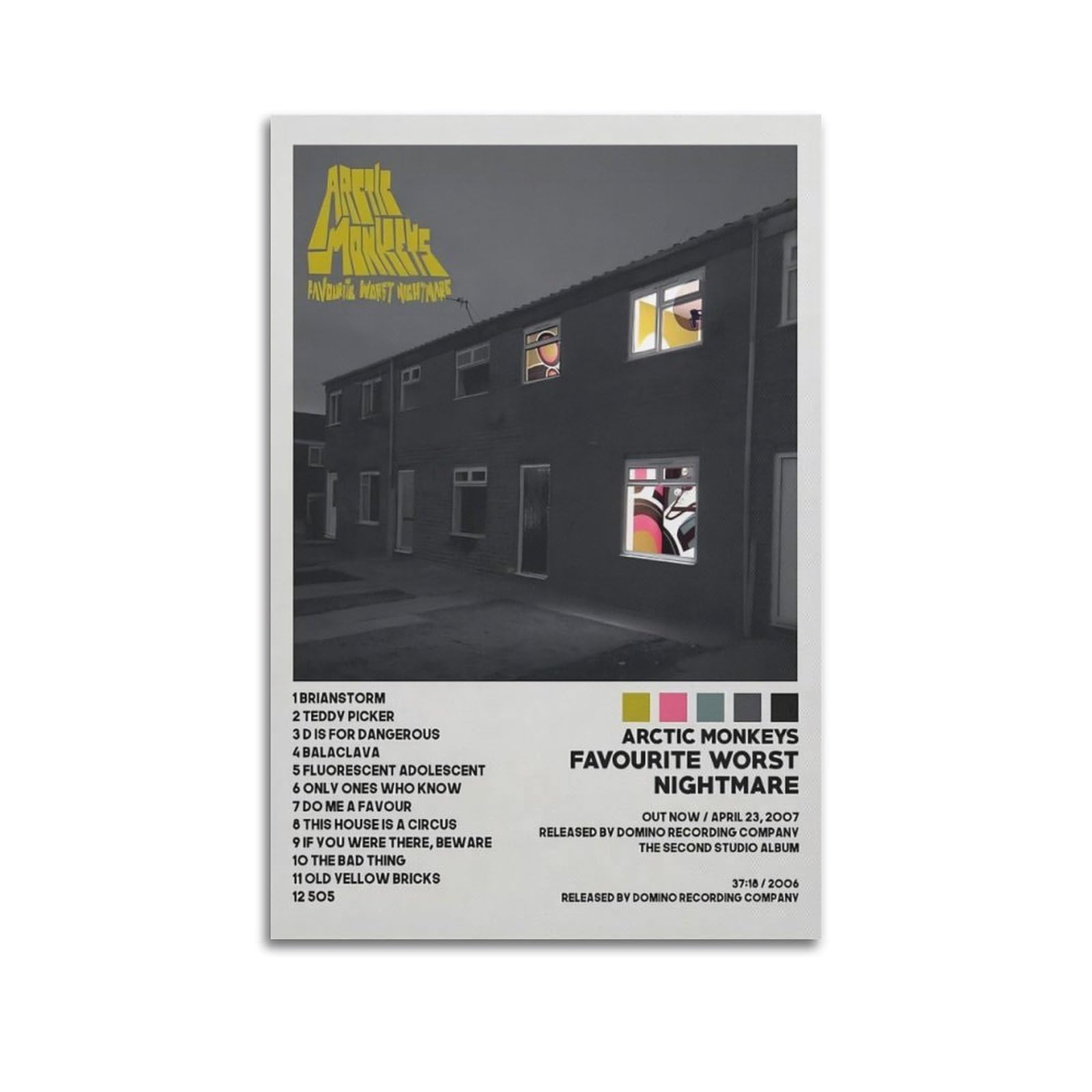 DFBFMO Arctic Monkeys Favourite Worst Nightmare Poster Poster Decorative Painting Canvas Wall Posters And Art Picture Print Modern Family Bedroom Decor Posters 08x12inch(20x30cm)
