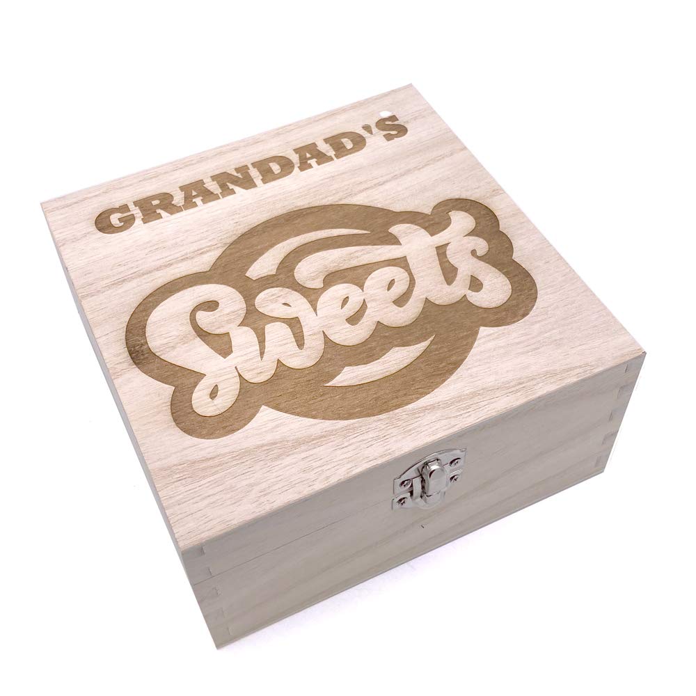 ukgiftstoreonline Personalised Sweets Wooden Box Gift for Birthdays, Fathers or Mothers Day or Christmas