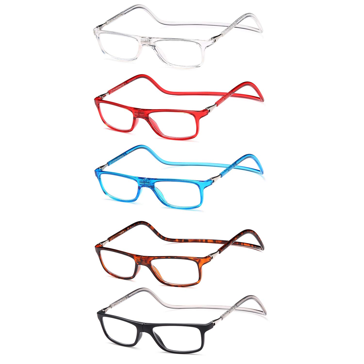 NEW VISION Gafas de lectura para hombre, gafas de lectura con marco ligero estilo retro, gafas magnéticas NV2904, aptas para hombre y mujer, 5 colores, +3.00 Diottrie