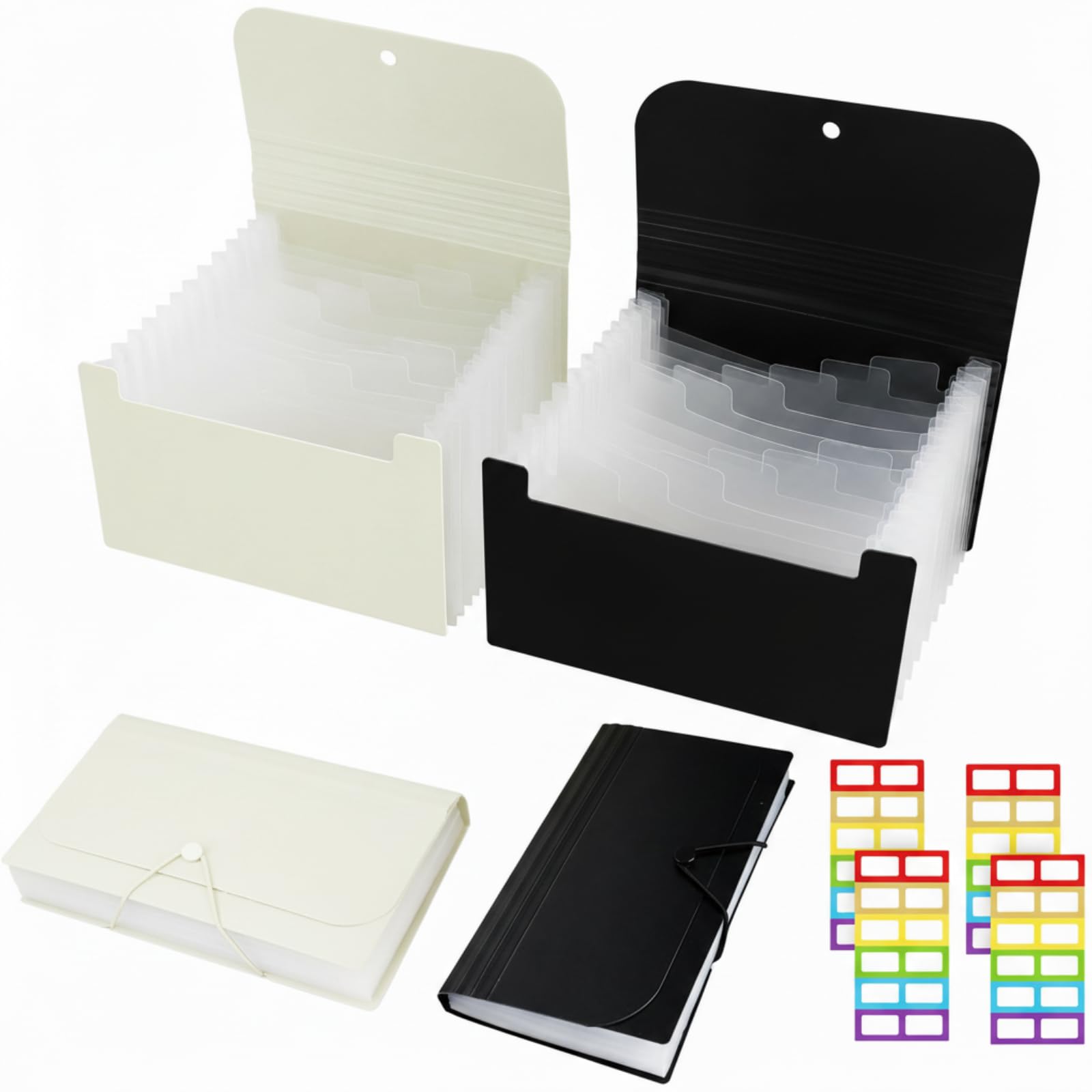 2 Pack Expanding File Folder Set File Organiser 12 Coloured Dividers Each