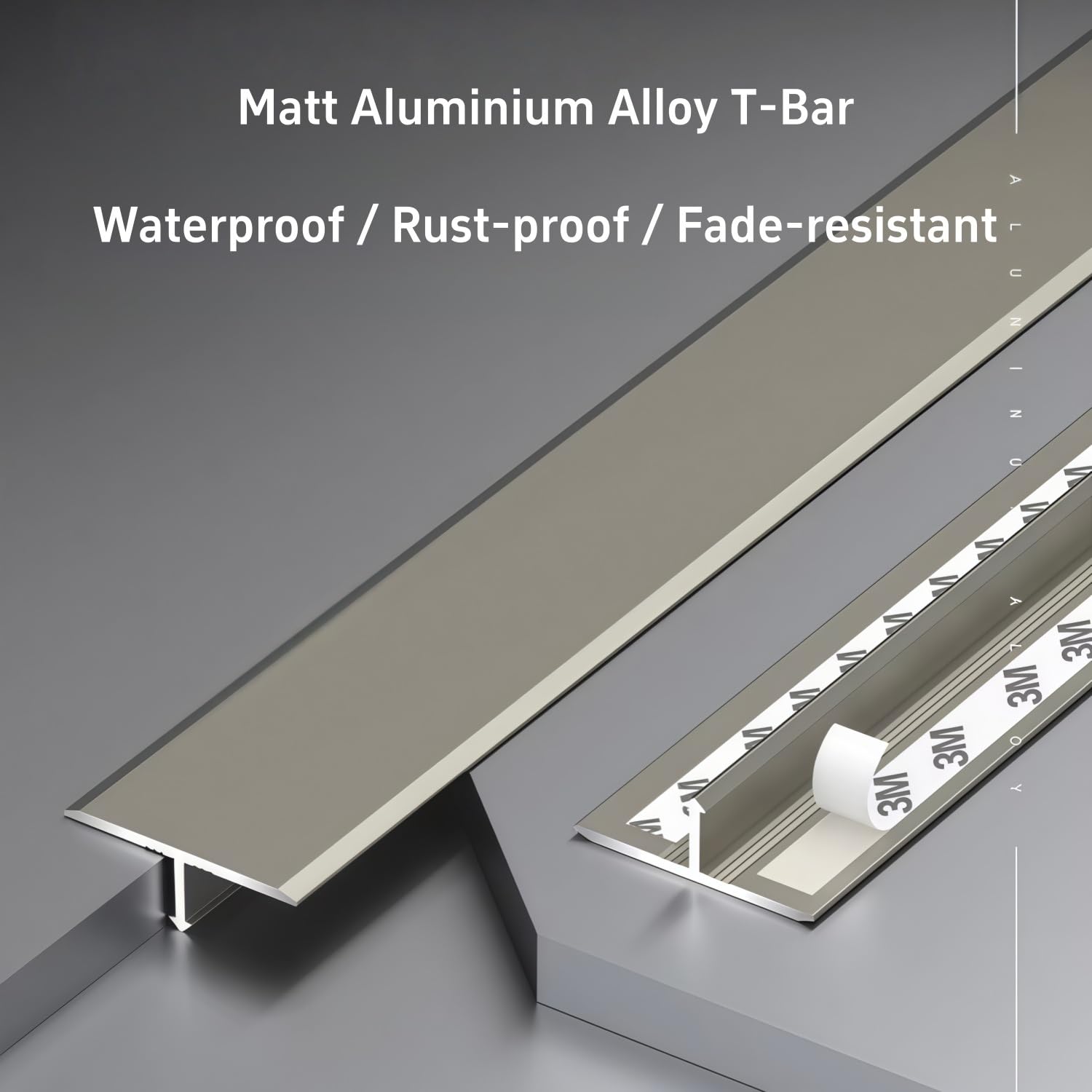 Aluminiowa listwa przejściowa T do laminatu i podłóg winylowych, trwałe przejście podłogowe dla łatwej instalacji, szerokość 40 mm