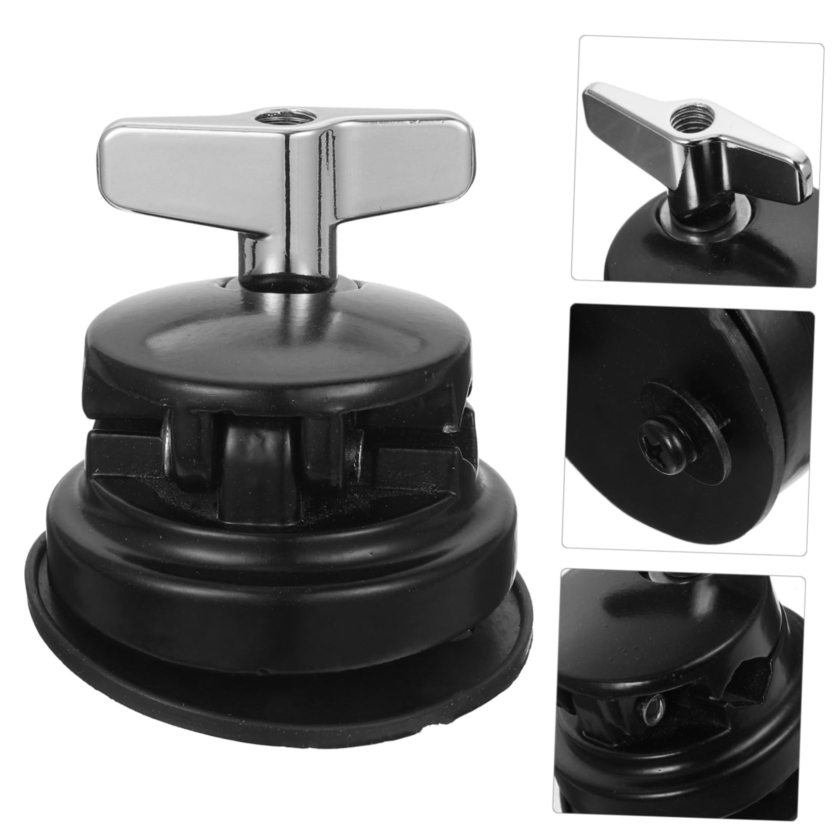 iplusmile Soporte de Montaje para Base Pata de Tom Negro de Hierro Niquelado Función de Ajuste para Kit de Batería en Escenario o Estudio