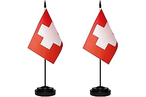 Switzerland Flag 2 Pack - Swiss Table Flags