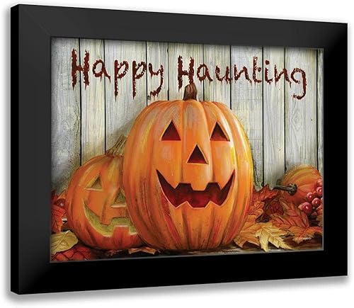 ArtDirect - Wargo, Ed 24x19 Black Modern Framed Art Print Titled Happy Haunting