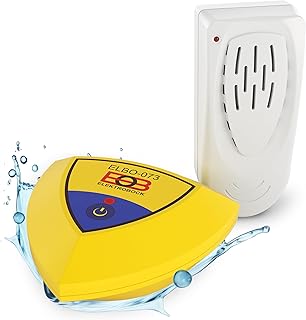 ELEKTROBOCK Alarme de Piscine ELBO-073 - Détecteur de Mouvement Flottant avec sirène 95dB, l'eau Bouge - Le récepteur Radio déclenche Une Alarme Forte, Installation Facile, IP67, pour Toutes piscines