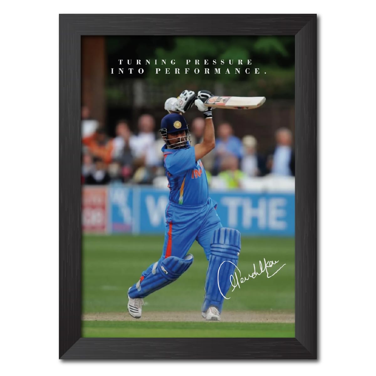 TenorArts Cricketer Quotes Poster Indian Cricket Photo Frame Painting with Matt Finish Black Texture (12 inches x 9inches) (Sachin Tendulkar)-image-3