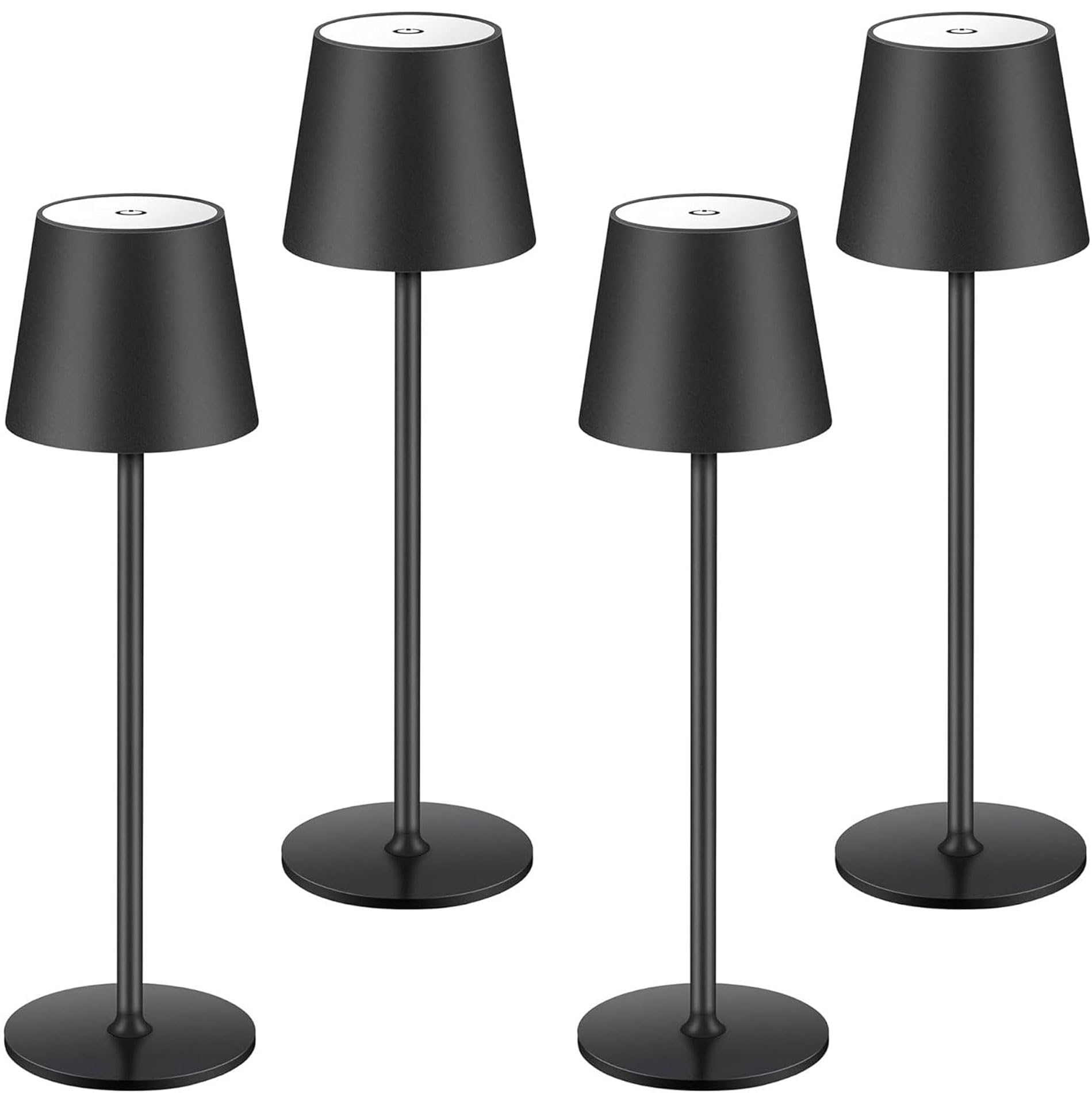 081 Store - 4 PEZZI LAMPADA DA TAVOLO SENZA FILI RICARICABILE, LAMPADA DA TAVOLO LED DIMMERABILE E CON 3 TONALITà DI LUCE, DIMMERABILE 3000-65000K ED IMPERMEABILE IP54 (6)