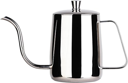 YOLIFE Pour Over Kettle - Cafetera pequeña de 20 onzas con boquilla estrecha y larga, para campamento, acero inoxidable, cuello de cisne, para