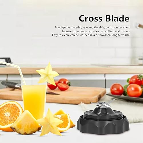 Miniatura 5 de Cuchilla de licuadora, piezas de repuesto de licuadora de ABS y acero inoxidable, cuchilla cruzada fácil de montar para cocina y hogar