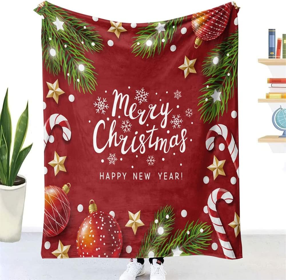Manta Franela Grande Decoracion Navideña, 3D Blanket Decoracion Navideña Manta Polar Cosy Soft Calentitas y Ligeras Mantas para Sofa Cama para Adultos y Niños Dormitorio Mantas 220x240 cm w5543