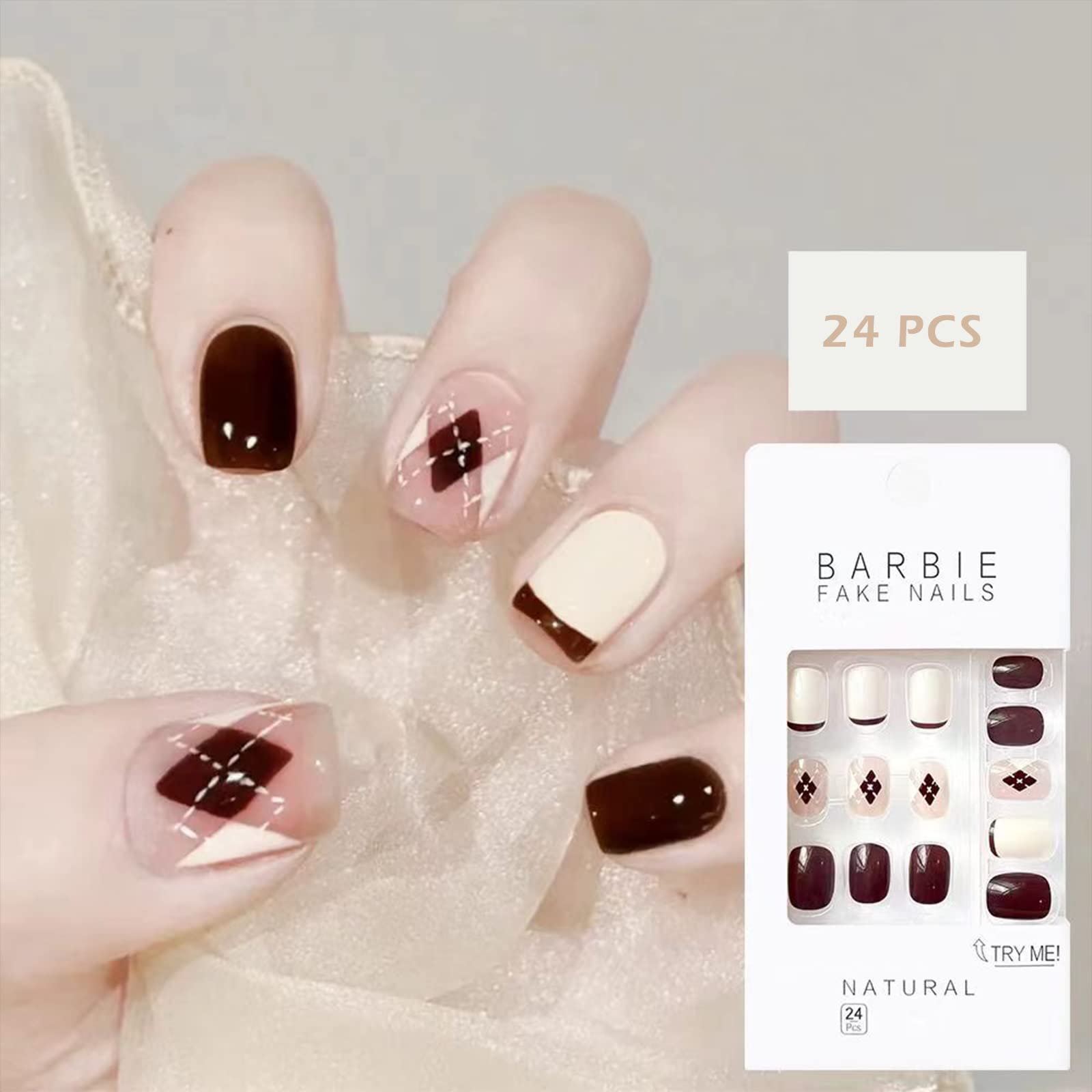 Press On Nails Long Coffin Bellarine Tapered full coverage glossy false Nails - Image 4