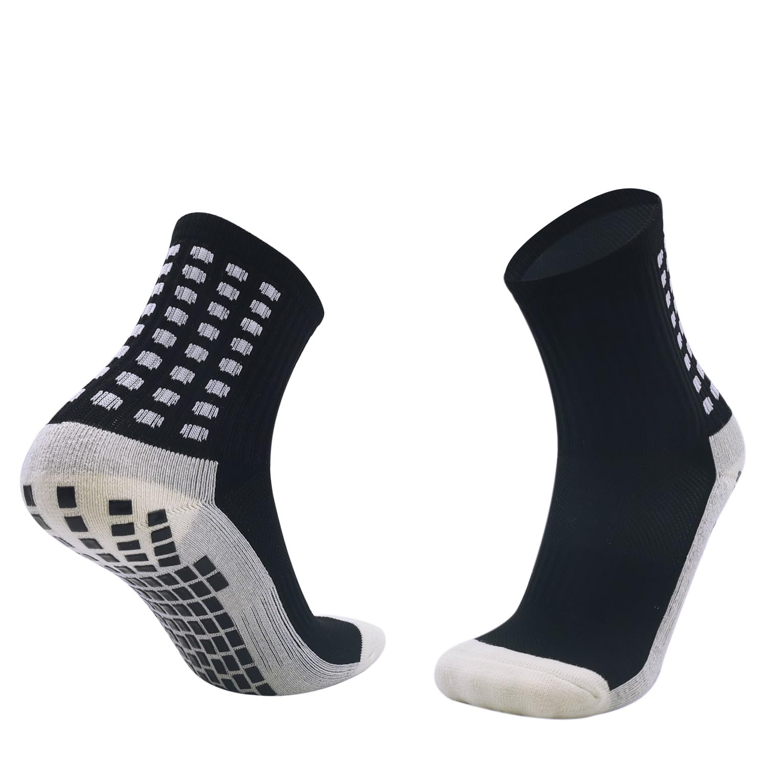 Shirazo Unisex Black Anti-Slip Sport Socks For Men Women Athletic Socks Non-Slip Rubber Grip For Football, Rugby, Basketball, Running, Hiking Trekking, Yoga Pilates