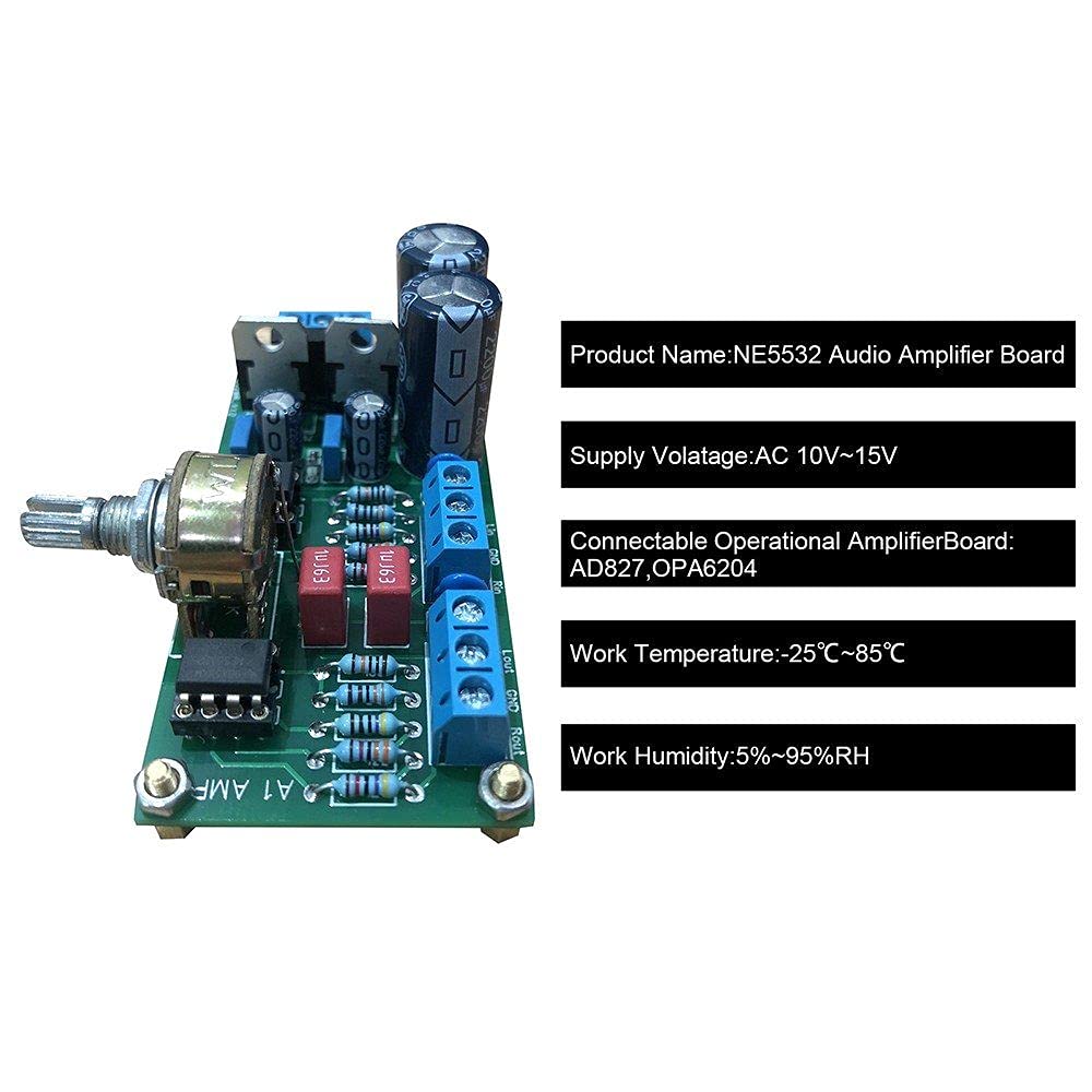 NE5532 Preamplifier Board Dual AC 12V-15V Support Dual Op Amp