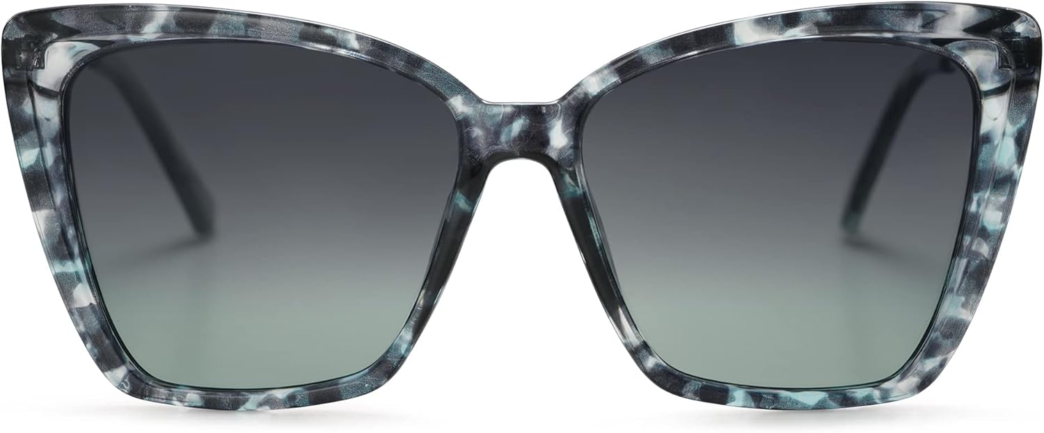 SOJOS Trendy Polarized Sunglasses For Women Retro Womens Oversized Square Cat Eye Sun Glasses UV Protection SJ2206