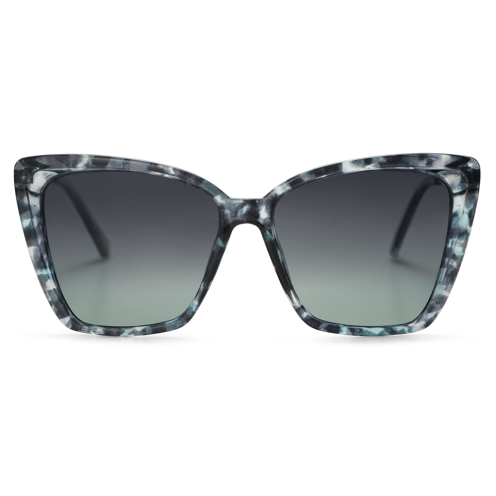 SOJOS Trendy Polarized Sunglasses For Women Retro Womens Oversized Square Cat Eye Sun Glasses UV Protection SJ2206