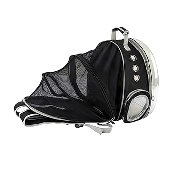 Aswadh Expandable Cat Carrier Clear Bubble Backpack for Sightseeing Outdoor Black