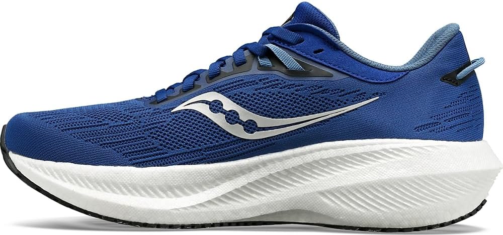 Saucony Men's Triumph 21 Sneaker, Indigo/Black, 12