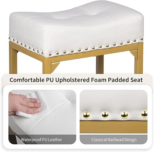 Miniatura 6 de Juego de 2 taburetes de bar de altura de mostrador para isla de cocina, taburetes de bar modernos de 24 pulgadas, taburetes de bar sin espalda,