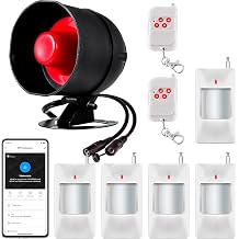WiFi Alarm Home Security System, 120dB Alarm System with Motion Sensor and Remote Control, Alarm Security System for Shed Garage Alarm