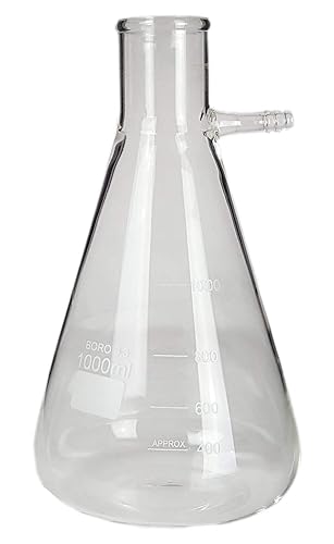 881000-PK - Frasco filtrante de vidrio de borosilicato Gsc, 33.8 fl oz, capacidad de 33.814 cuartos de galón (paquete de 6)