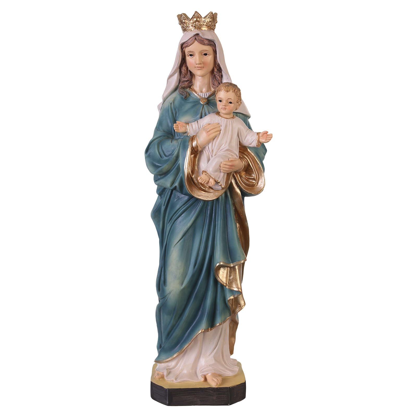 Holyart Statue in resina e PVC: Madonna con vesti azzurre e bambin Gesù 40 cm in resina