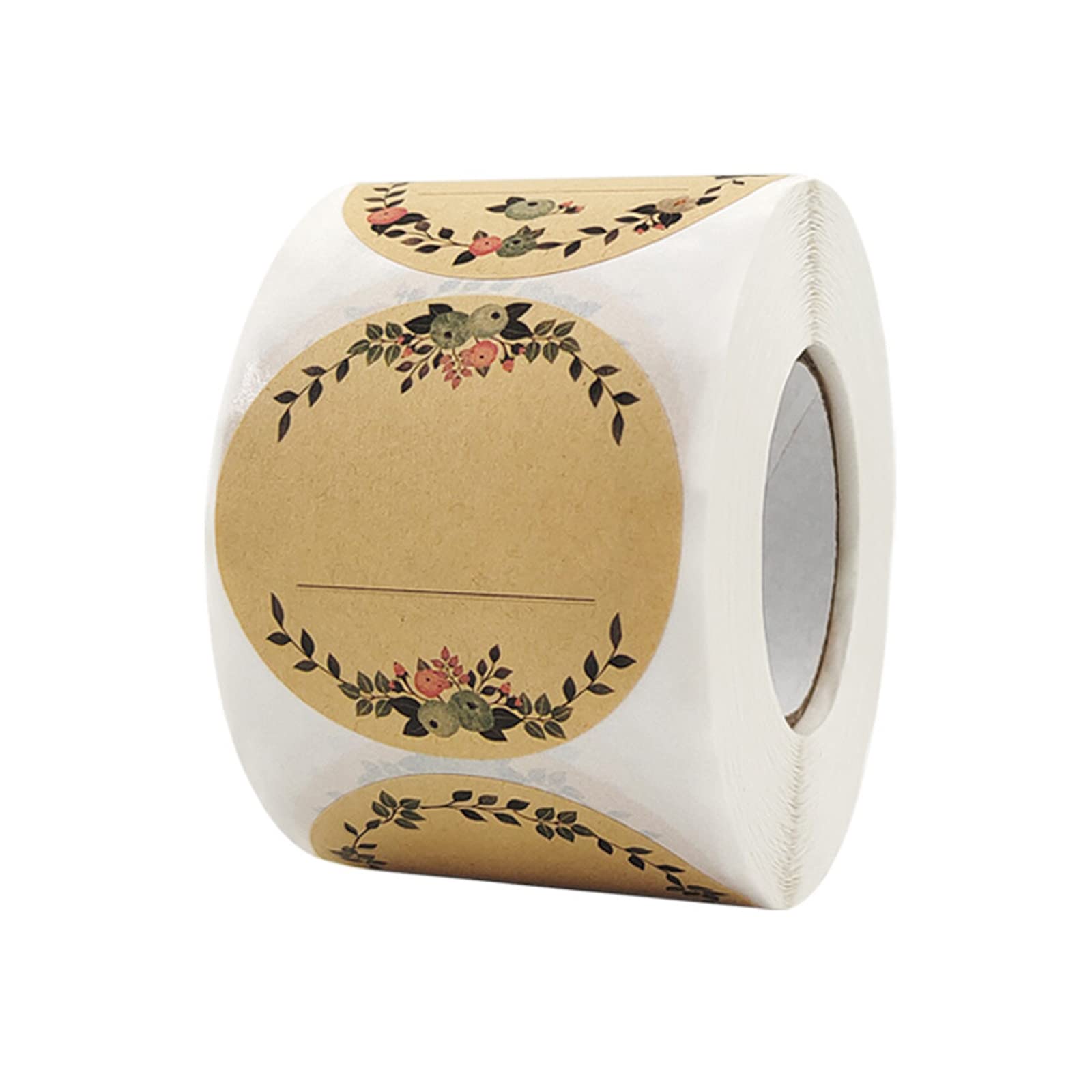 PengLAI 500 Pcs Sticker Labels Round Kraft Stickers 5cm Brown Jam Stickers Jar Labels for Wedding Packages Gift Bags Store Owners Crafts Jar and Canning