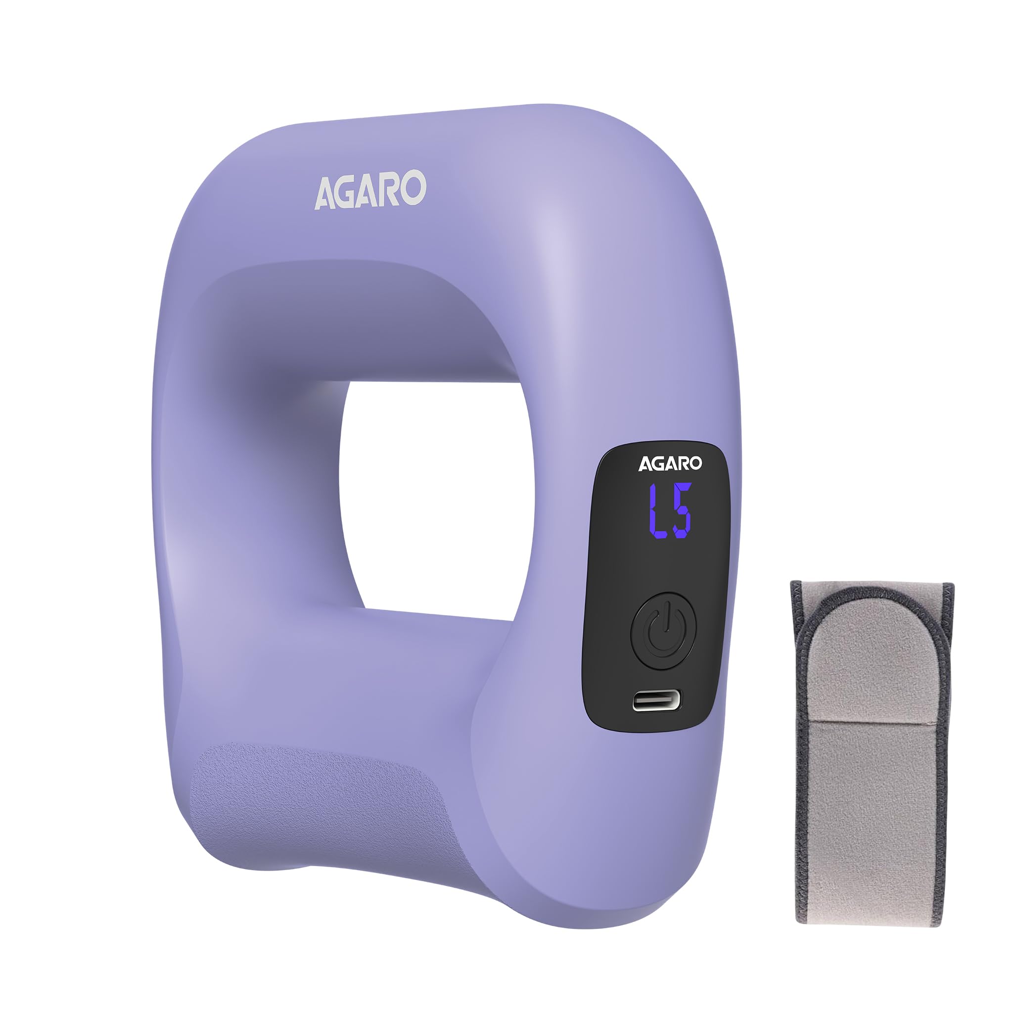 AGARO Percussion Muscle Ring Massager, 5 Speed Setting, 2 Modes, Rechargeable, Deep Tissue Percussion Mini Gun Massager for Full Body Pain Relief & Relaxation for Men and Women, Lilac-image-48