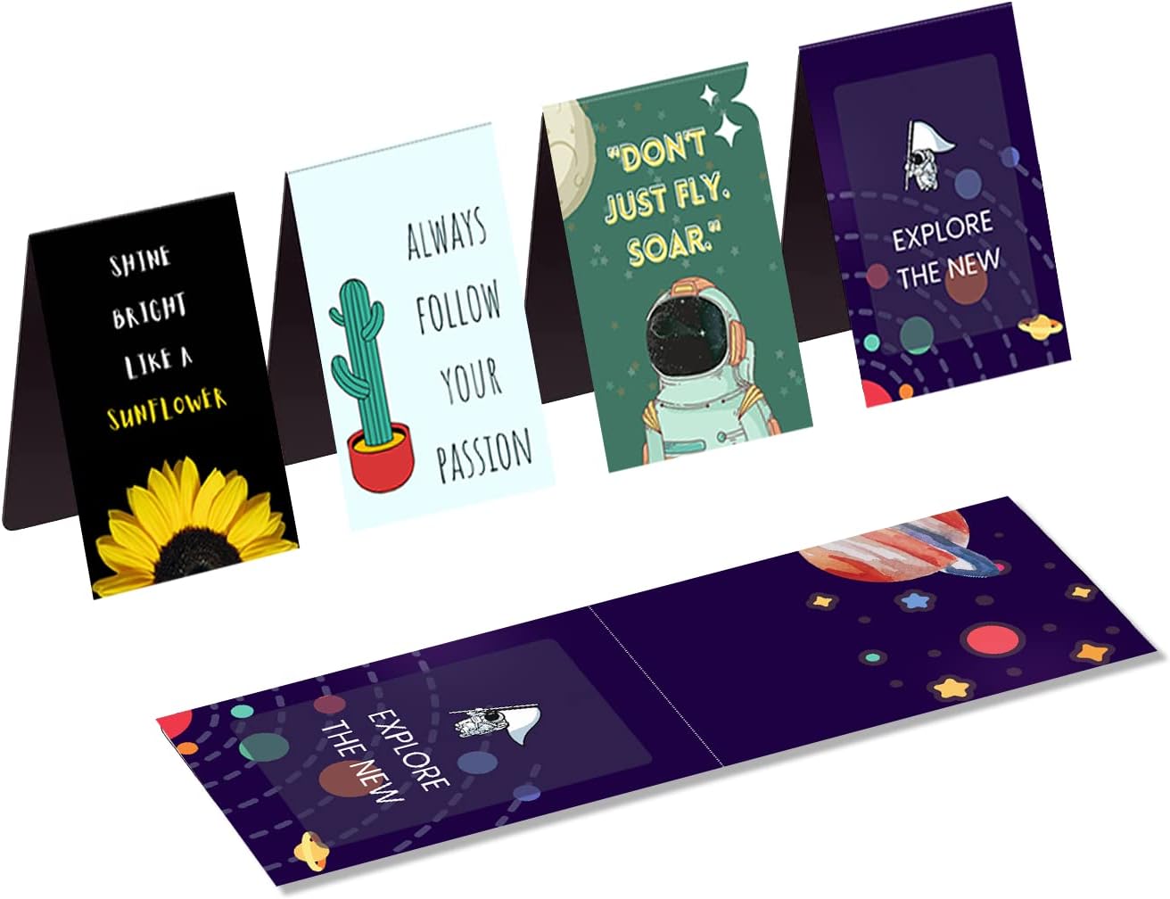 Rays Of Ink Inspirational Quotes Magnetic Bookmarks/Magnetic Page Markers/Magnetic Page Clips with Positive Affirmations. Ideal Gift for Students and Bookworms