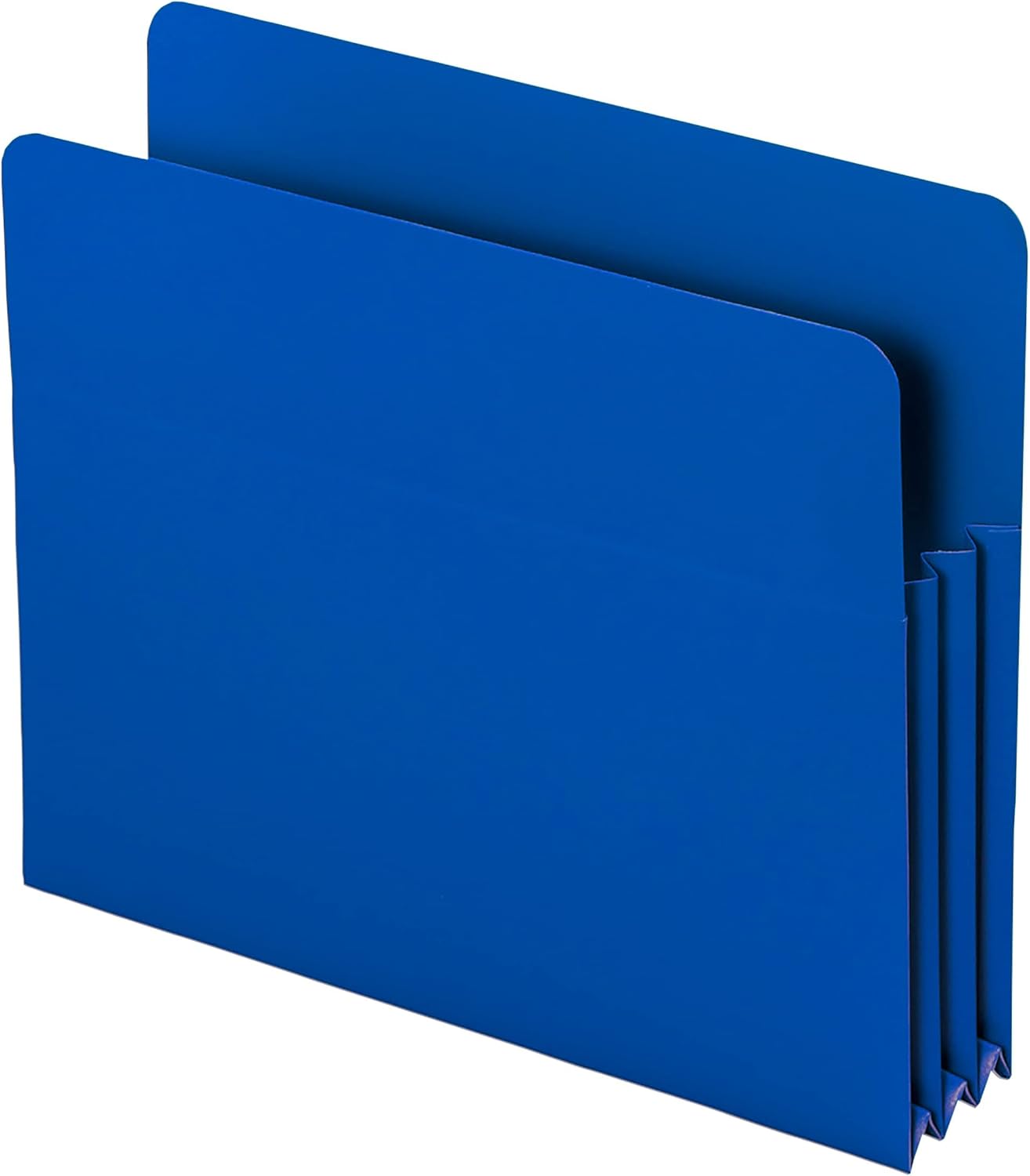 Smead Poly File Pocket, Straight-Cut Tab, 3-1/2 Expansion, Letter Size, Blue, 4 per Box (73503)