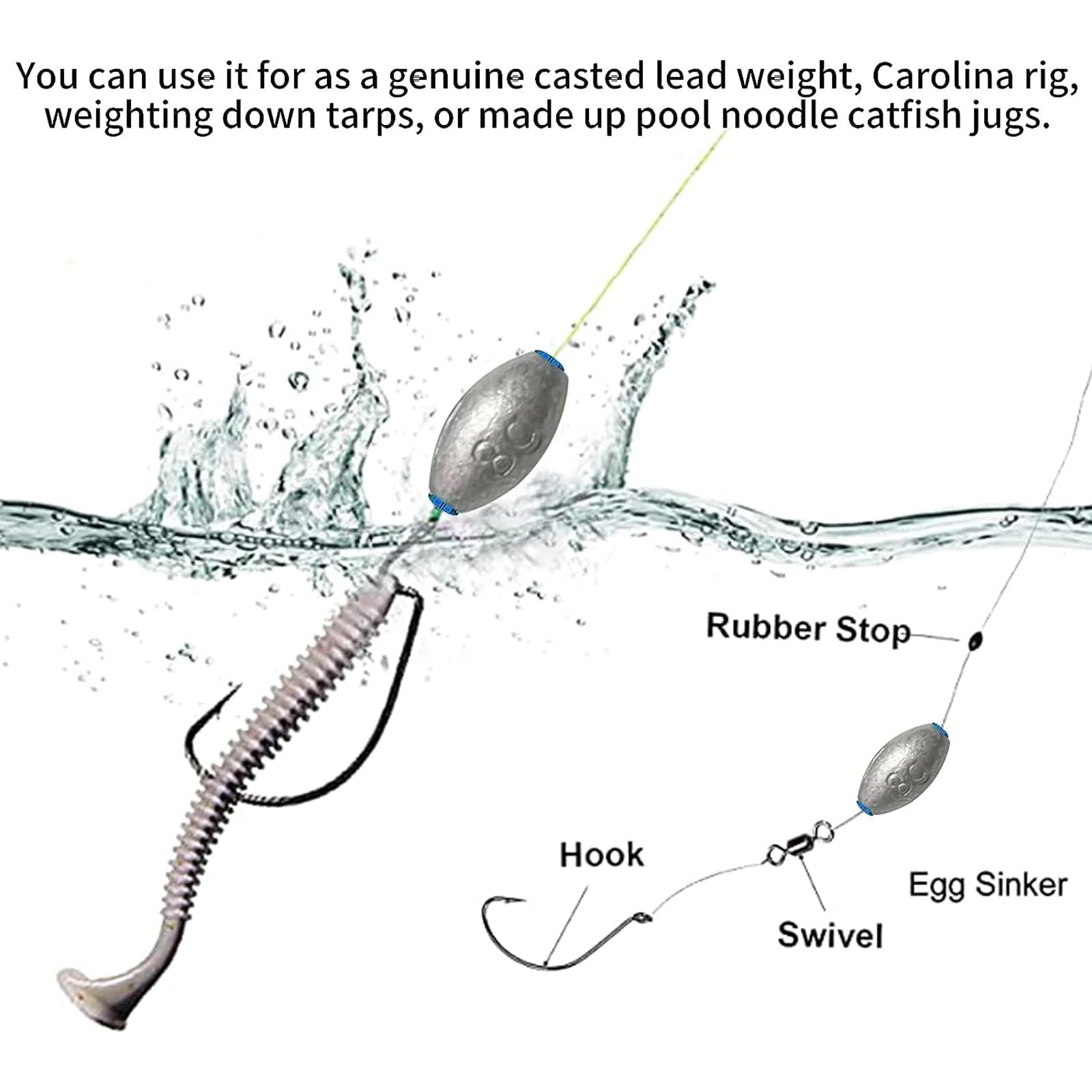 Pesi Piombo A Piombi Pesi Di Piombo Forati Per Pesca - 1/8 Oz (3.5g) Per Carpa E Pesca Marina, Confezione Multipla Piombi Da Pesca A Fondo - Foto 3