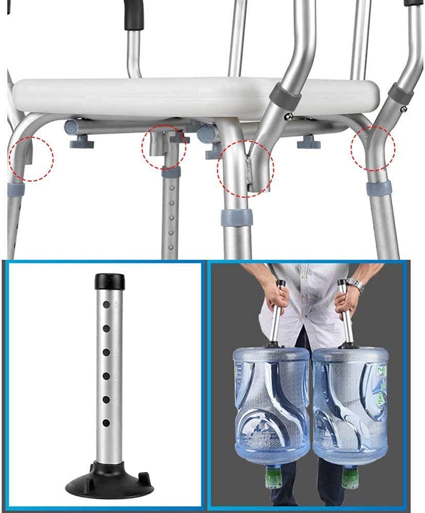 CHEWYNP Sillas De Ducha para Ancianos, Taburete De Ducha Ajustable En Altura Adultos Discapacitados para Médicos, Asientos De Ducha Pies Antideslizantes con Brazos Y Respaldo, Ayudas para