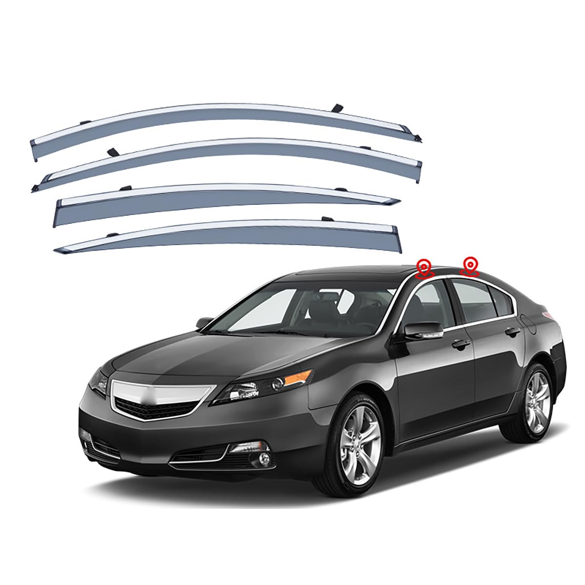 Compatible con Acura TL 2009-2014, 4 Piezas Lado De Automóviles Windows Deflectores De Viento Parabrisas Viseras Solares Deflectores Aire