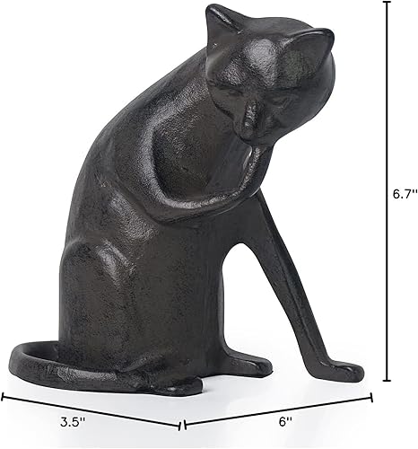 Miniatura 8 de DreamsEden Estatua de gato de metal para decoración del hogar