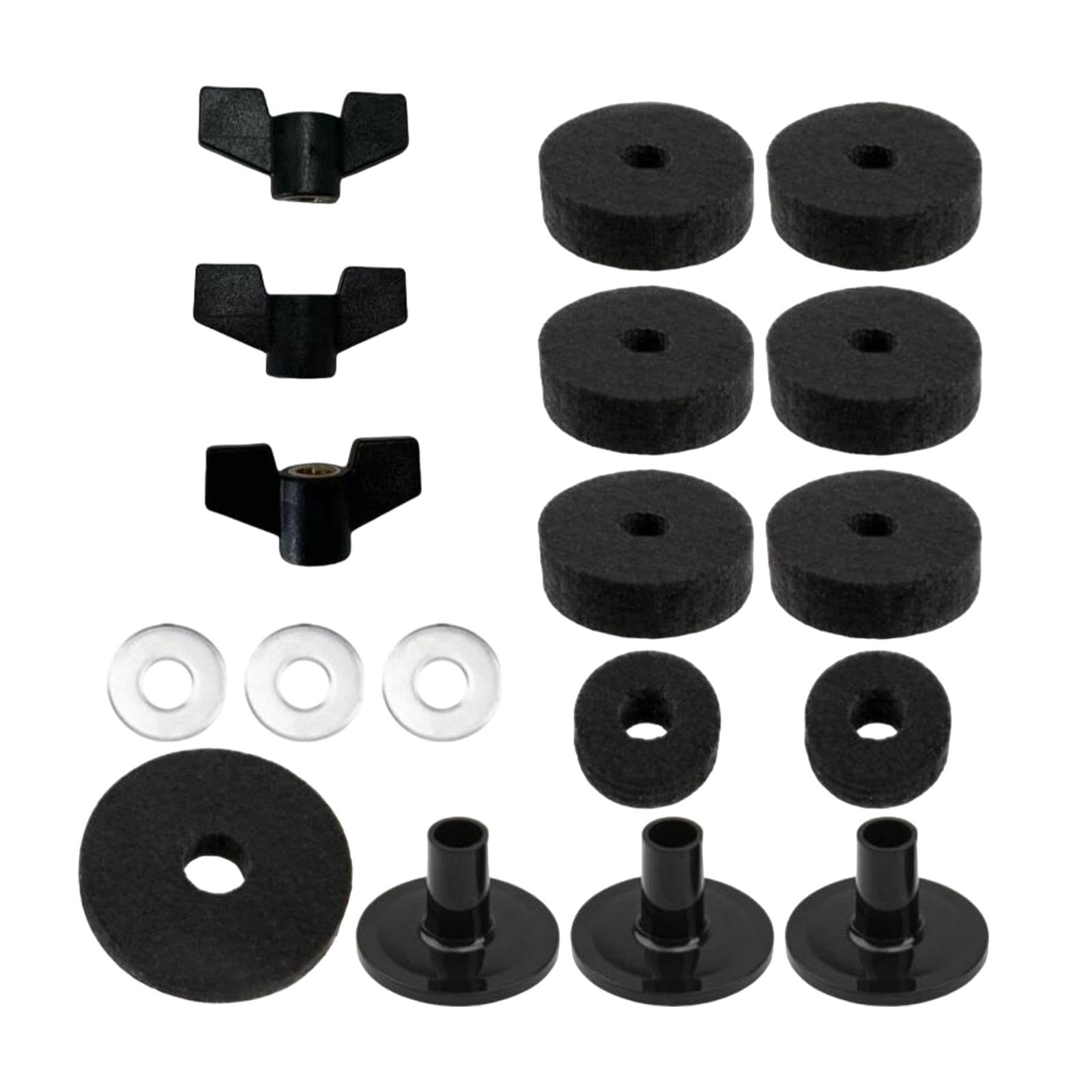 18Pcs Cymbal Replacement with Nuts Professional Accessory Cymbal Stand Felts black | Brass | Parts & Accessories | Other Accessories-image-11