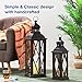 Glitzhome Farmhouse Lanterns Decorative Indoor, 2 Pack Wood/Metal Decorative Candle Lanterns, Vintage Lantern Decor Large Floor Lanterns for Home Decor, Brown (No Glass)