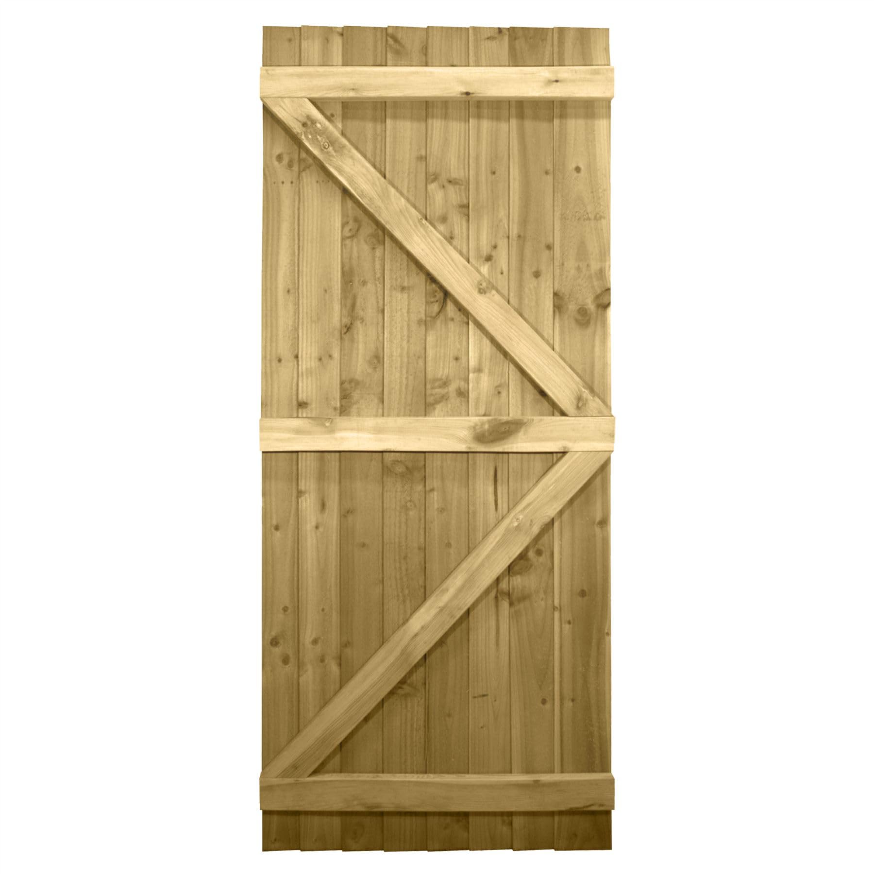 Bespoke Flat Top Wooden Garden Gate, 7ft x 2.5ft Feather Edge Semi-Braced
