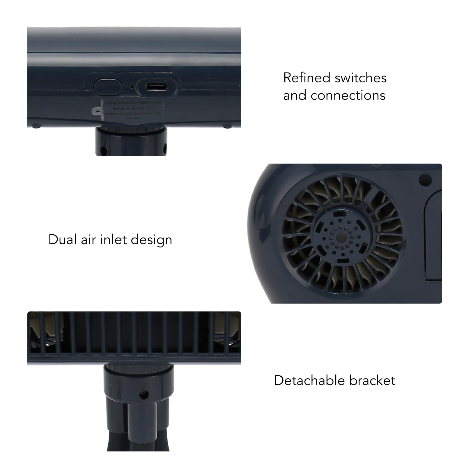 Annadue Ventilador para Cochecito, Ventilador de Refrigeración USB de 4 Velocidades con Batería y Trípode Flexible, para Silla de Coche, Cochecito, Oficina y hogar. (BLUE)