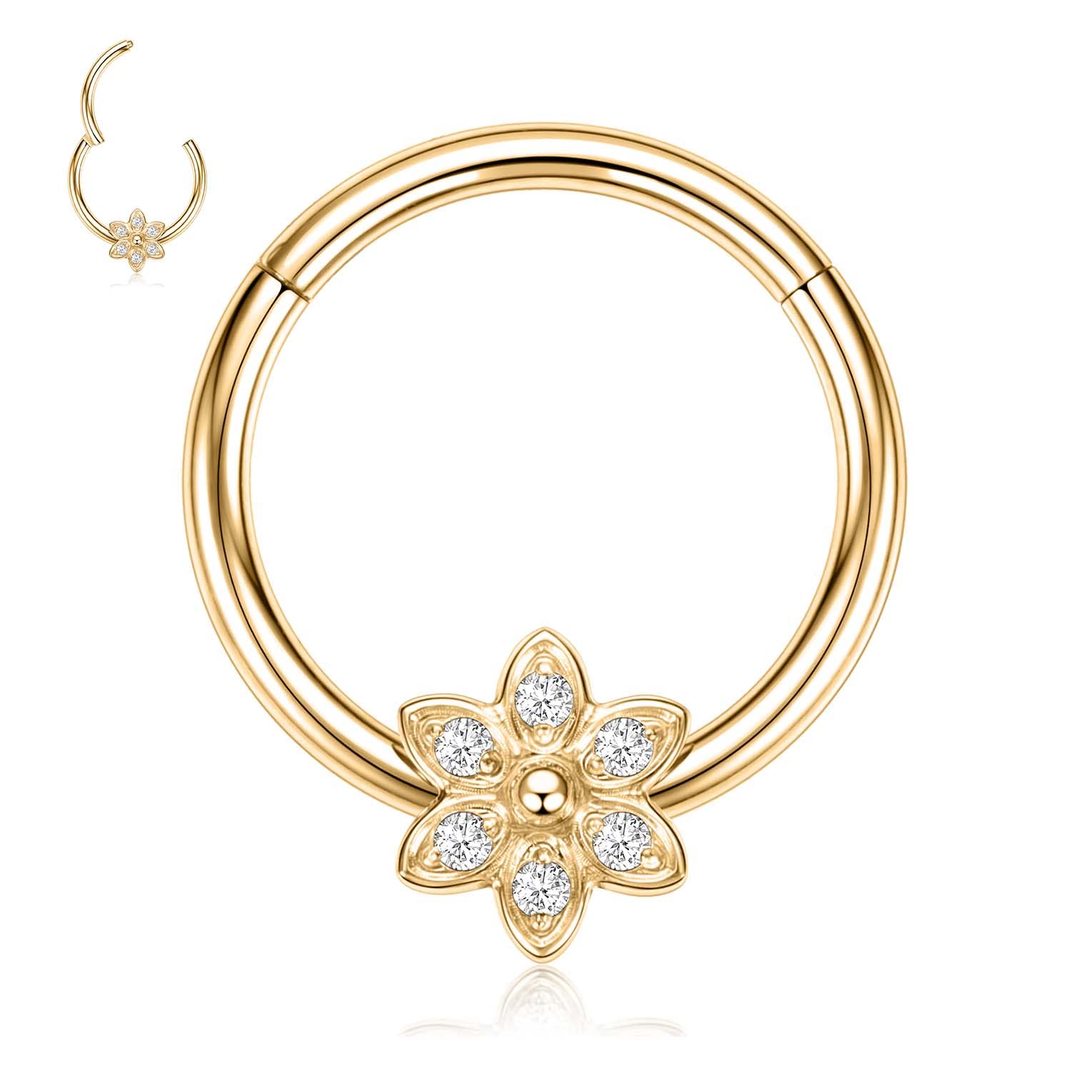 hengkaixuan Unique Animal Shape Septum Nose Ring Septum Jewellery 16G Daith Earrings Surgical Steel Nose Hoop Septum Clicker Conch Piercing Jewellery Rook Helix Tragus Cartilage Lobe Hoop Earring — view 28