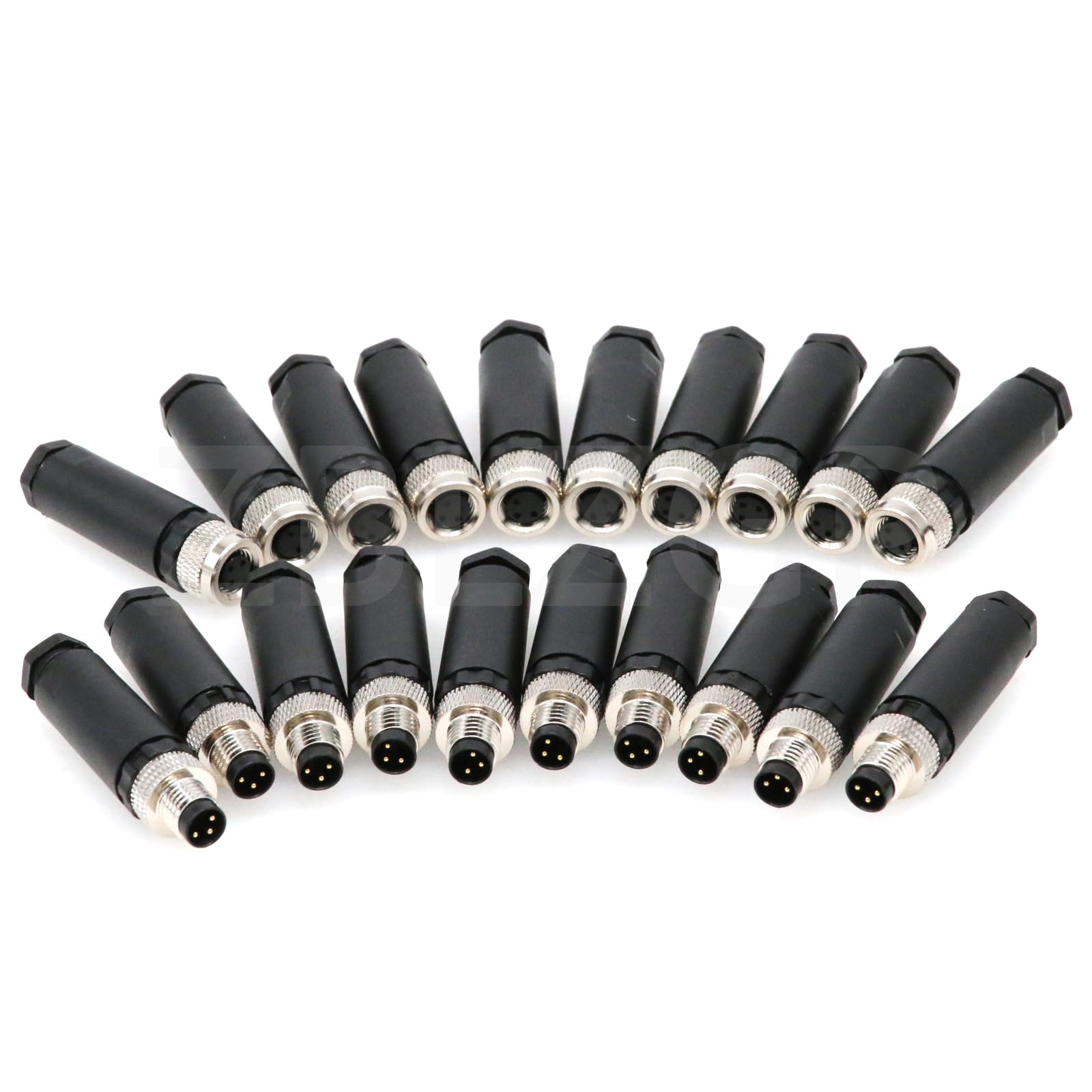 ZBLZGP M8 3Pin Male to Female Plug Socket Connector Aviation IP67 Waterproof Screw Threaded Coupling Sensor Connector 10Pack