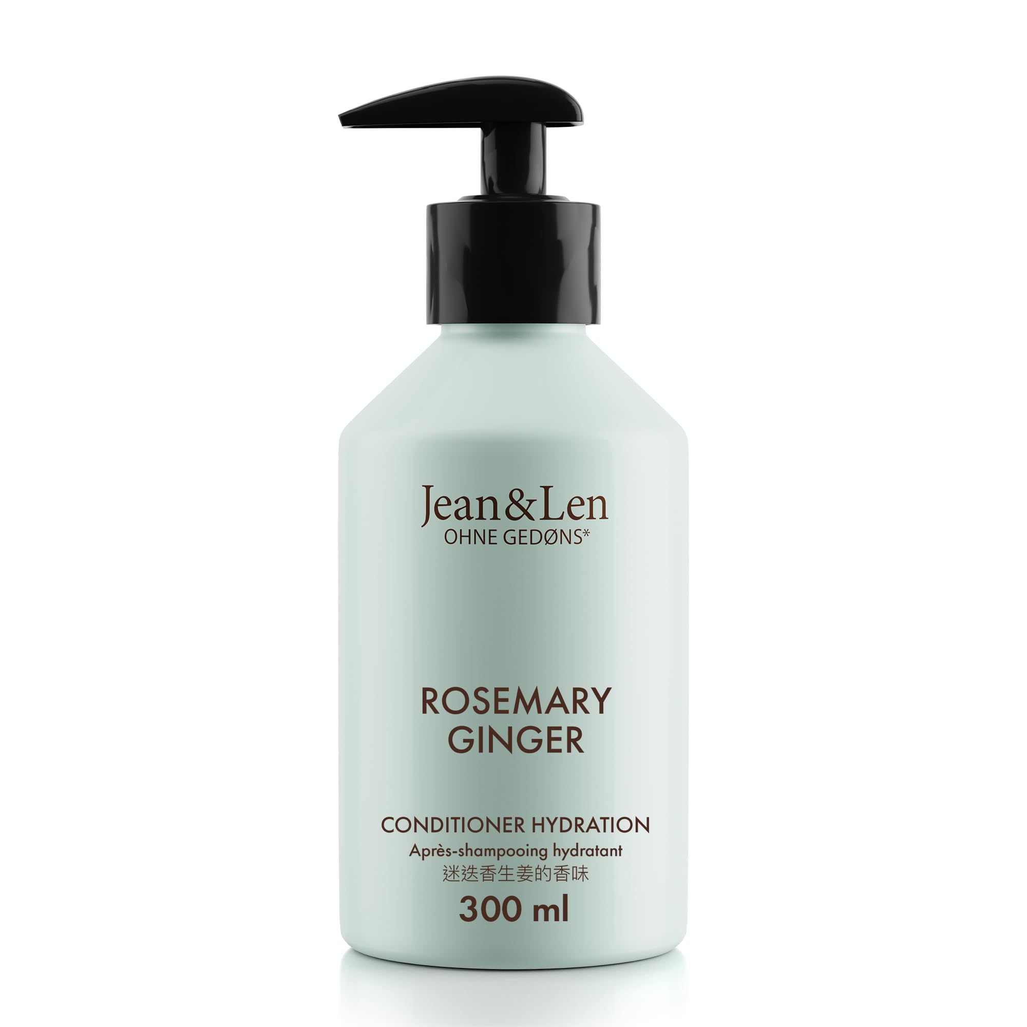Jean & Len Conditioner Rosemary & Ginger, para cabello apagado y sin brillo, cuida en profundidad y mejora el peinado, acondicionador con aroma especiado, sin parabenos ni siliconas, 300 ml