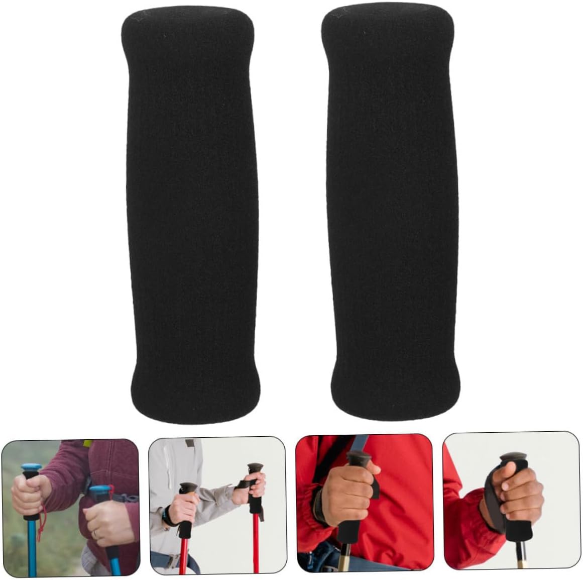2pcs Thick Foam Walking Stick Cane Handle Grips Anti-Skid Sponge Grip Replacement for Elderly Disabled