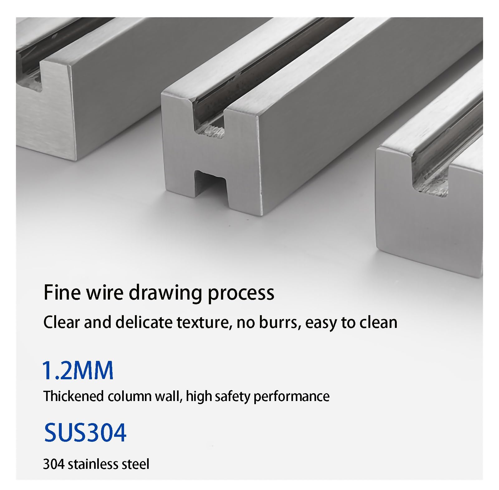 Paletto Ringhiera Acciaio Inox Per Vetro 10/12 Mm - Per Balconi, Scale, Interni Ed Esterni, Argento - Foto 12
