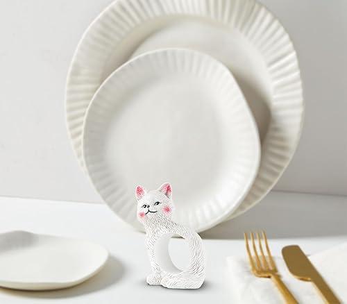 Miniatura 7 de Juego de 6 servilleteros para gatos, servilleteros de tela a granel