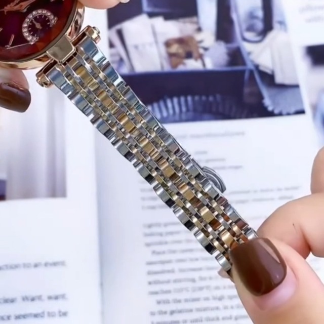 Orologio Da Donna ASWAN Con Cinturino Acciaio E Diamanti - Quadrante Elegante, Lancette Luminose, Impermeabile 3ATM