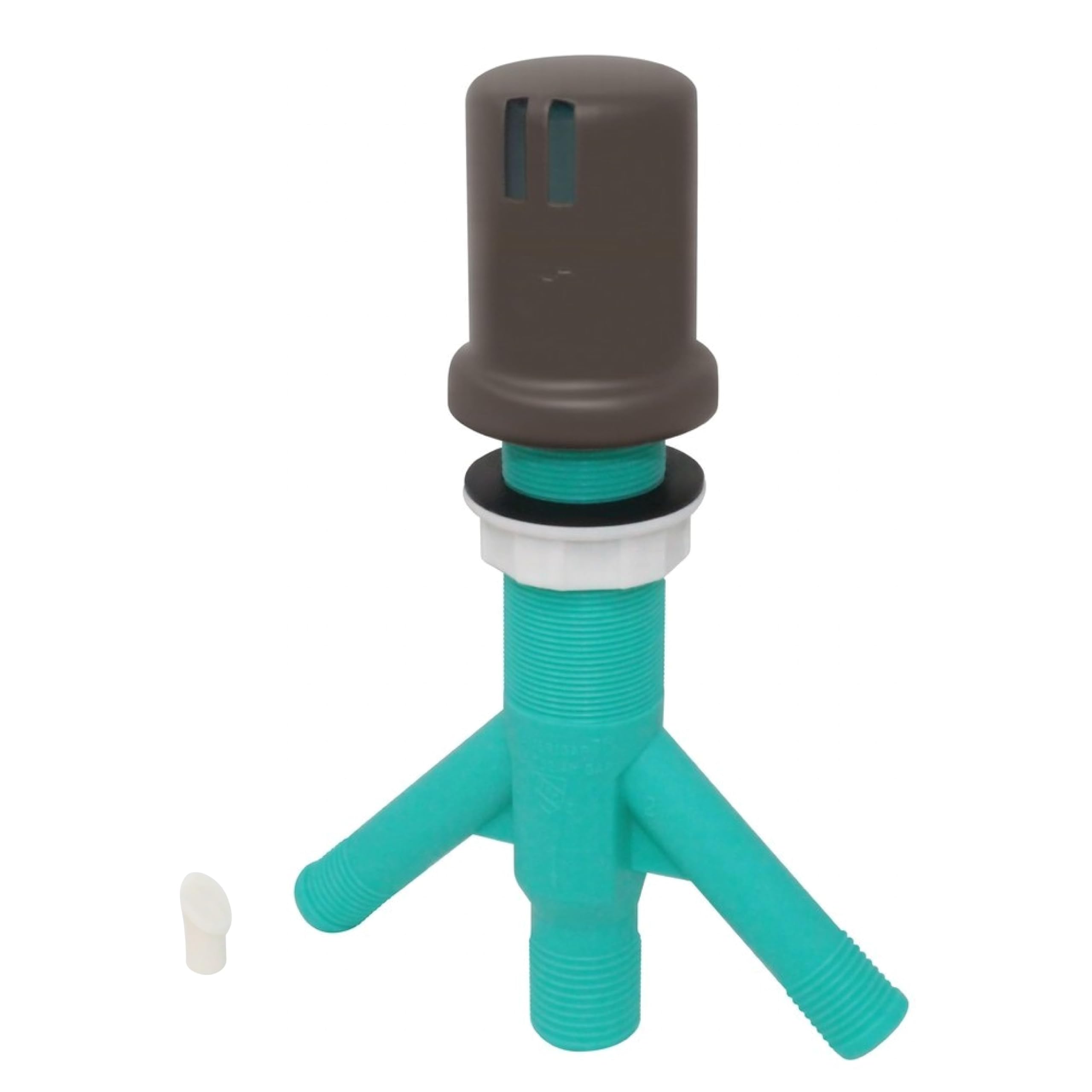 Dual Air Gap with Oil Rubbed Bronze Brass Cap for Double Drawer or Two Separate Dishwashers with Skirted Cap and Extra Long Thread for Thick or Thin Countertops (AG200-304, AG200-X04, AMERIGAP)