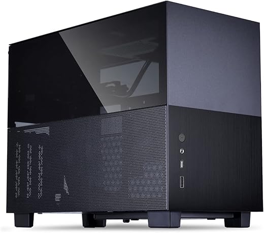 Lian Li Q58X3 Mini Computer CaseI Aluminium Gaming CabinetI PC Cabinet I Chassis with PCIe 3.0 Riser Cable I Supports Mini-ITX – Black (G99.Q58X3.in)