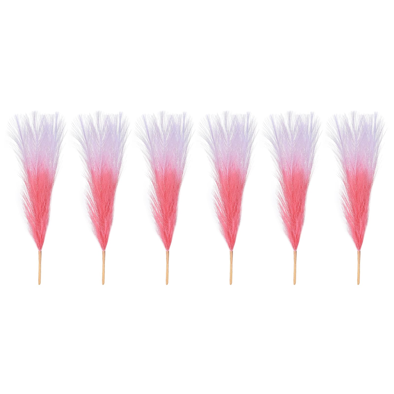 PATIKIL 17 Inch Faux Pampas Grass, 6 Pcs Boho Decor for Home Decoration Artificial Tall Fluffy Stems for Wedding Flower Party Vase Arrangement Centerpieces, Gradient Pink