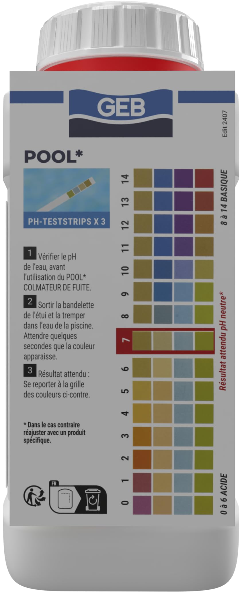 GEB Pool Colmateur de fuites. Liquide colmatant pour la réparation de fuites dans la piscine pour canalisations enterrées et bassin, 1 Litre (Lot de 2)