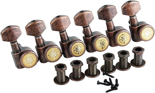 Vista 6 de Guyker Afinadores de bloqueo de guitarra (3L + 3R) – Clavijas de afinación de cuerda de bloqueo 1:18, repuesto de cabezal de máquina para ST TL SG